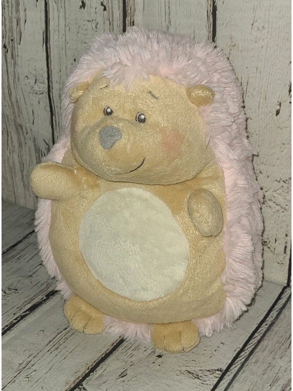 9" Baby Ganz Musical Belly Pink Hedgehog Plush Stuffed Animal Lovey Toy, Works